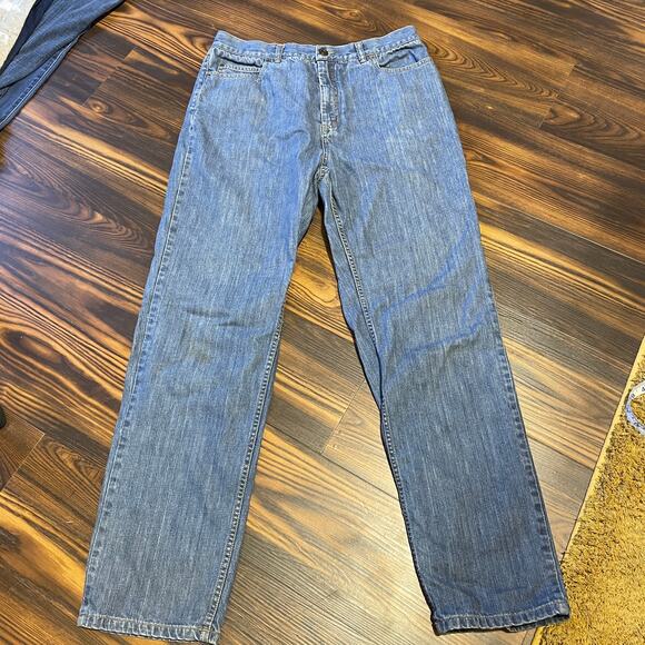 Land’s End High Rise Original Fit Tapered Leg Flannel Lined Jeans Size 12